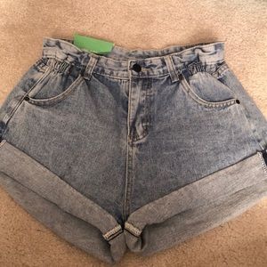high waisted denim shorts